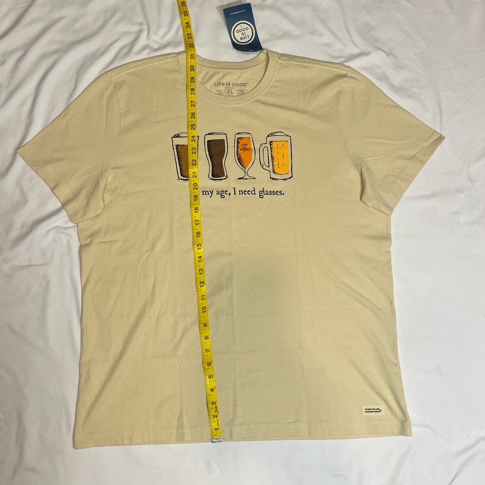 Life Is Good Cream T-Shirt with Fun Graphic